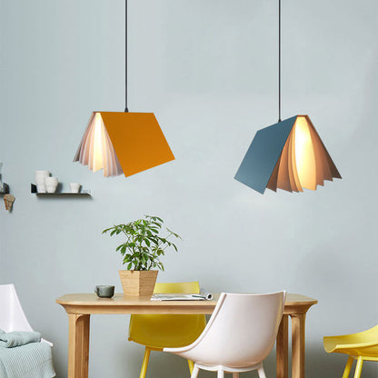 Hanging Ceiling Light Fixture with Adjustable Chain E26 Base Modern Iron PVC Shade for Bedroom Living Room Dining Room Kitchen