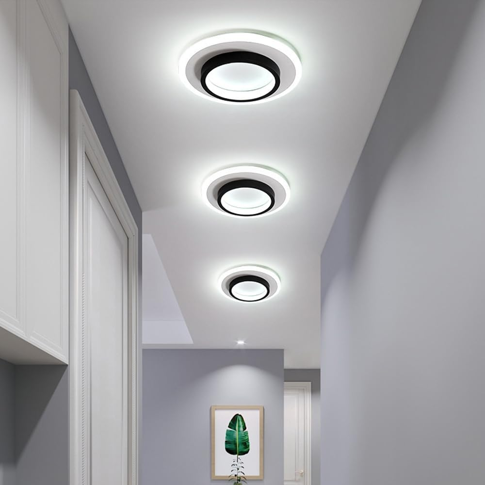 Flush Mount LED Disk Light 10W 20W Ultra-Slim 2 in Profile Black White for Low Ceilings Bedroom Hallway Foyer Apartment Living Room Modern H