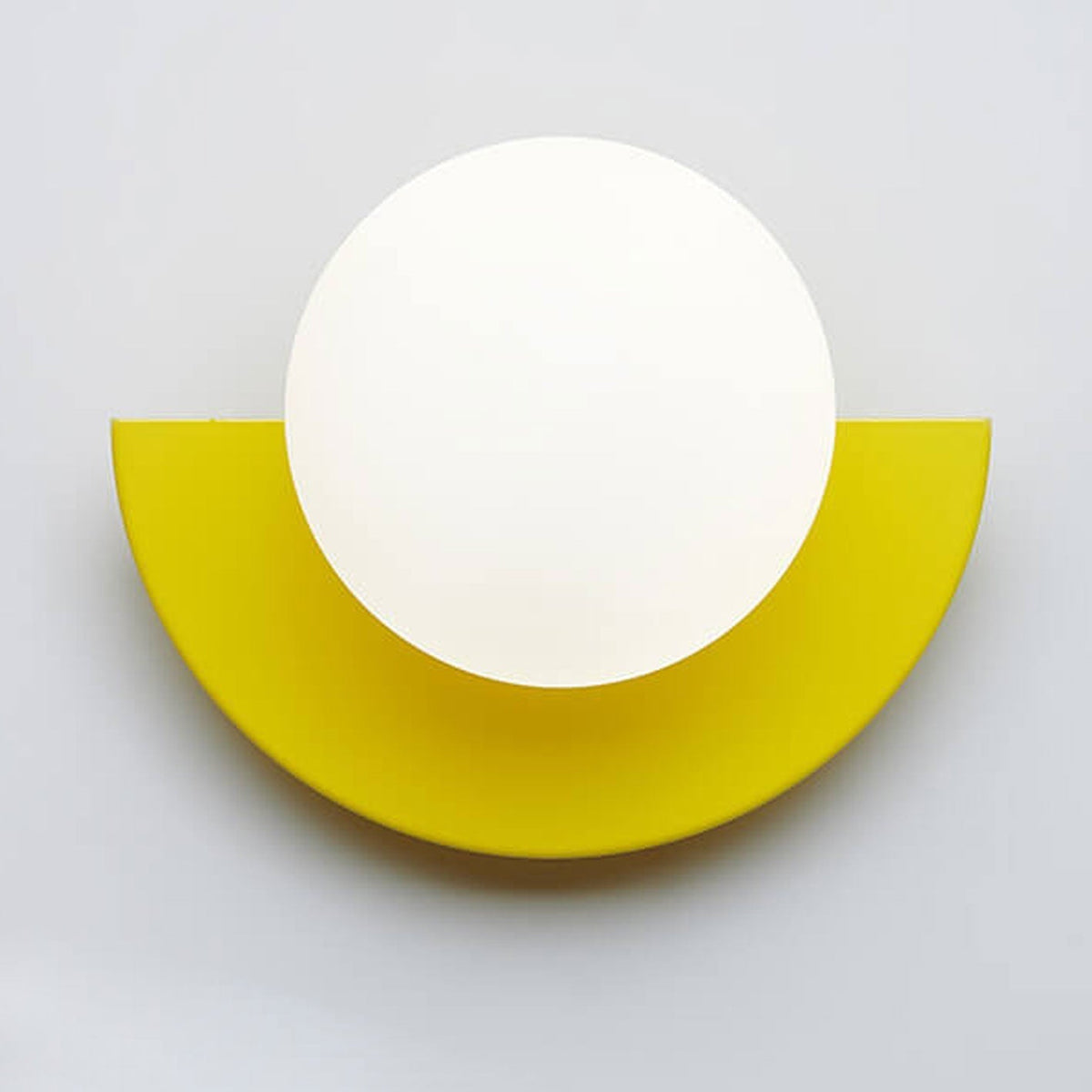 Half-Sphere Glass Wall Sconce with Colored Shade | Iron Mount LED Compatible Hardwired Fixture for Bedroom Living Room Hallway | G9 Base