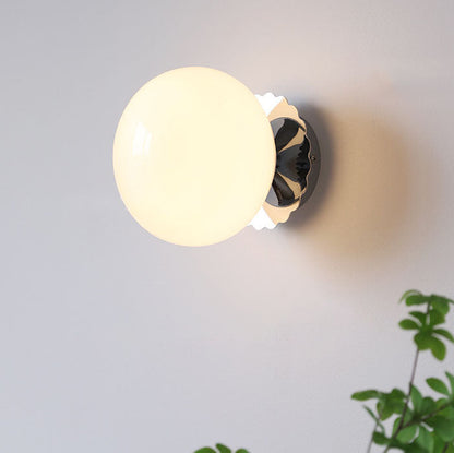 Metal & Glass Sconce Fixture 7 in Pink Beige White E26 Socket for Bedroom Office Hallway Ambient Task Lighting