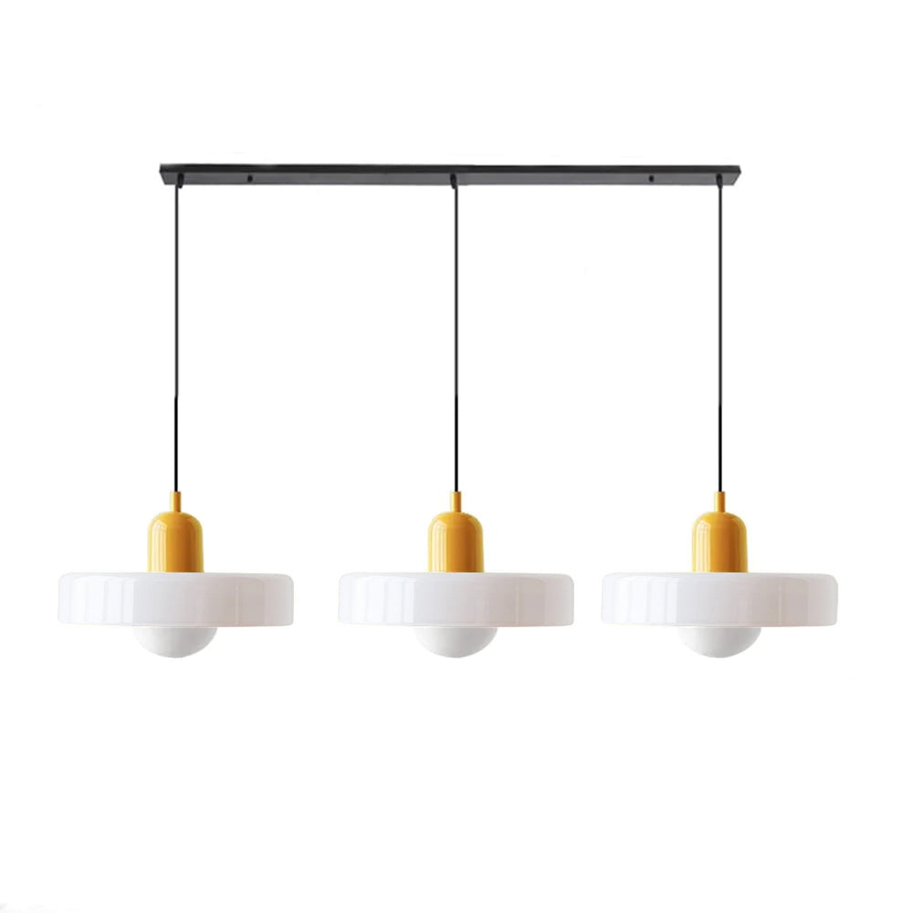 Glass Pendant Lamp 12 Inch Adjustable Height Ceiling Fixture for Bedrooms Nightstands Modern Minimalist Nordic Hanging Light E27 Socket for