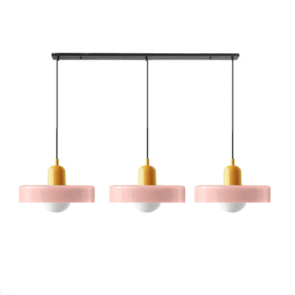 Glass Pendant Lamp 12 Inch Adjustable Height Ceiling Fixture for Bedrooms Nightstands Modern Minimalist Nordic Hanging Light E27 Socket for