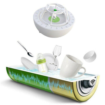 Compact USB-Powered Ultrasonic Cleaning Device for Dishes Glasses Jewelry & Produce 10W 5V Travel-Friendly Bowl Scrubber