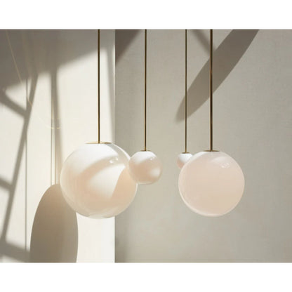 Frosted Globe Ceiling Light Brass Finish for Dining Room Bedroom Hallway Modern Suspended Fixture Soft Diffused Glow LED Compatible