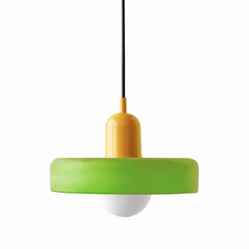 Glass Disc Pendant Light with Adjustable Cord – Modern Ceiling Fixture for Dining Room, Kitchen Island & Living Room