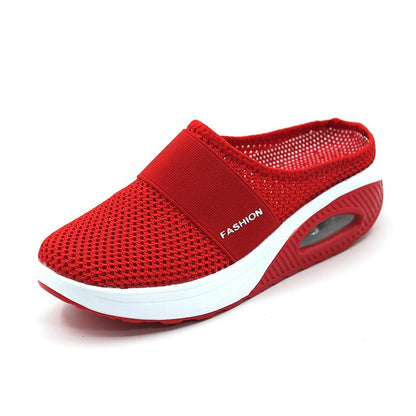 Cushioned Slip-On Sneakers with Arch Support for All-Day Walking Comfort Women's Breathable Mesh Athletic Shoes