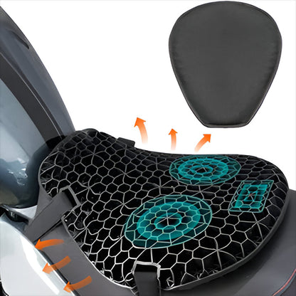 Ergonomic Gel Cushion Pad for Motorcycle Seats with Shock-Absorbing Honeycomb Design for Touring Cruiser Sport Bikes Road Trips Riders