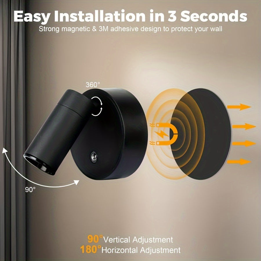 Rechargeable LED Accent Spotlight with Touch Dimmer for Artwork, Plants & Shelf Displays
