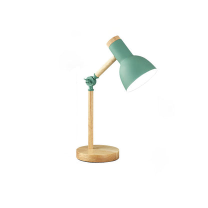 Nordic Wood & Metal Desk Lamp – Modern Minimalist Task Light for Home Office & Study – E26 Socket, Adjustable Reading Light – 5 Stylish