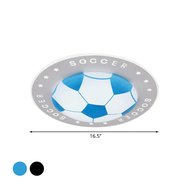 Soccer Ball Ceiling Light Fixture for Kids Room LED Flush Mount 16.5" 20.5" Sports Theme Bedroom Lighting Boys Girls Nursery Acrylic Shade