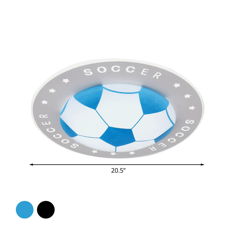 Soccer Ball Ceiling Light Fixture for Kids Room LED Flush Mount 16.5" 20.5" Sports Theme Bedroom Lighting Boys Girls Nursery Acrylic Shade