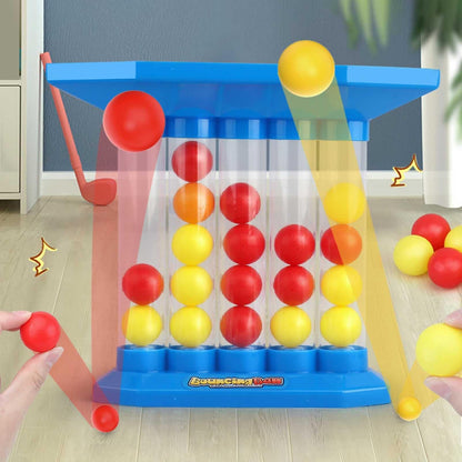 Desktop Tabletop Skill Game for Kids & Adults - 4-in-a-Row Strategy Challenge with Ball Launcher - Indoor Family Activity Game for 2 Players