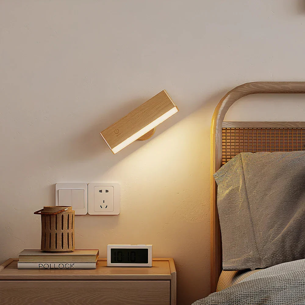 Magnetic Swivel Wall Light with 360° Rotation & Touch Dimmer – Rechargeable Cordless Reading Lamp for Bedroom, Living Room & Home Office