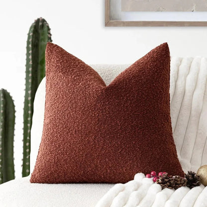 Textured Boucle Pillow Case 18×18 Inches Soft Cover for Couch Bedroom Chair Minimalist Neutral Decor Accent Throw Cushion for Modern Home