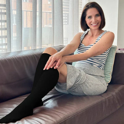 Graduated Compression Socks with Heel & Ankle Support for Circulation, Swelling & Fatigue Relief – Seamless, Moisture-Wicking Design