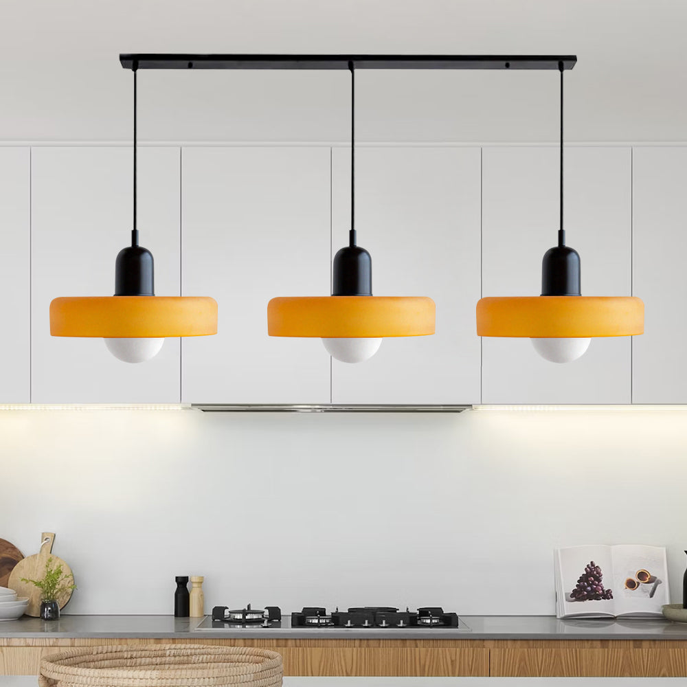 Glass Pendant Lamp 12 Inch Adjustable Height Ceiling Fixture for Bedrooms Nightstands Modern Minimalist Nordic Hanging Light E27 Socket for