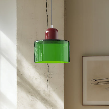 Glass Pendant Light Fixture with Adjustable Cord for Kitchen Island, Dining Room, and Living Room
