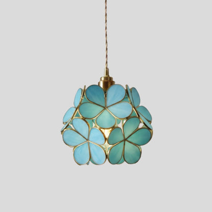 Stained Glass Pendant Light – Handcrafted Vintage Ceiling Fixture with Adjustable Chain for Dining Room, Kitchen, Restaurant | E26 Base