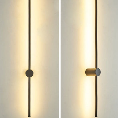 Vertical LED Sconce Aluminum Linear Strip Light Black Gold 31 in Bedroom Hallway Accent Lighting Indirect Glow Modern Minimalist Hardwired M