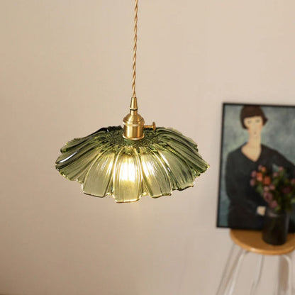 Fluted Glass Drop Ceiling Fixture 11 in Burgundy Shade Gold Hardware E27 Socket for Kitchen Island Entryway Ambient Overhead Illumination