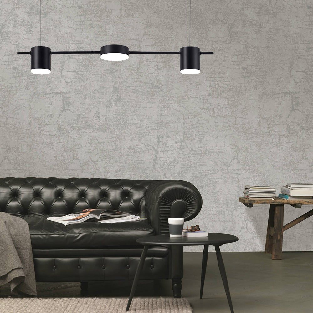 Linear Multi-Light Ceiling Fixture with Adjustable Drop – Aluminum Spotlight Bar in Matte & Metallic Two-Tone – LED Task Lighting for Island
