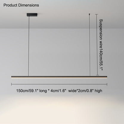 Suspended LED Strip Fixture for Countertop Islands – Dimmable Metal Bar Light with Remote in Matte or Gloss White – 39 to 102 in Adjustable
