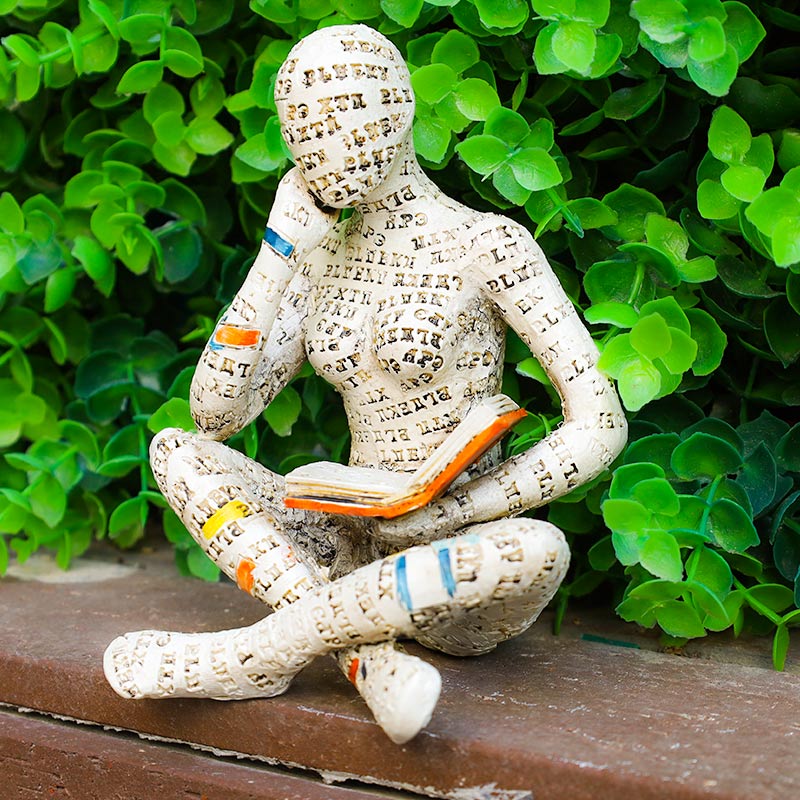 Orenda Reading Woman Statue - Synthetic Resin Bookshelf Accent