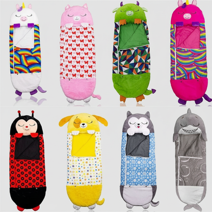 Animal Character Nap Mat for Kids – Converts to Pillow, Portable Travel Sleep Sack for Toddlers, Preschool & Home – Soft Critter Slumber Bag
