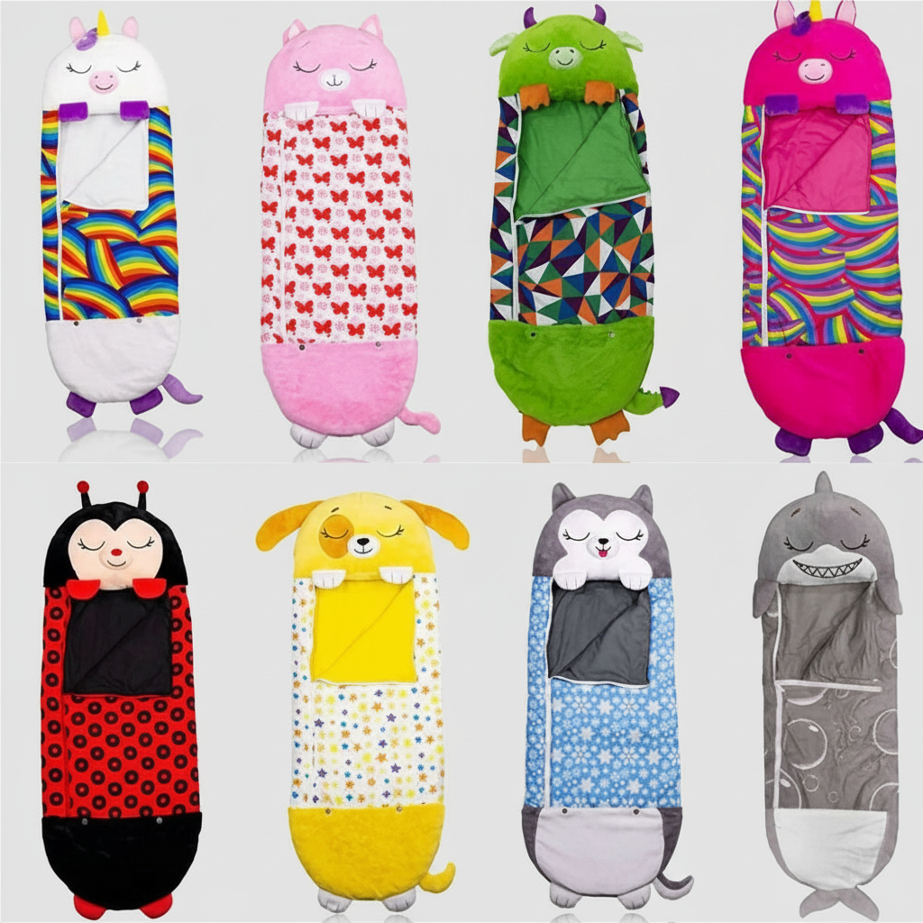 Cozy Critters | Kids Sleeping Bag with Animal Design & Pillow | Fun Comfort for Sleepovers