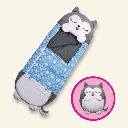 Kids' Convertible Sleeping Bag with Pillow Function in Adorable Animal Character Designs for Sleepovers Travel Nap Time Daycare Home Use Lig