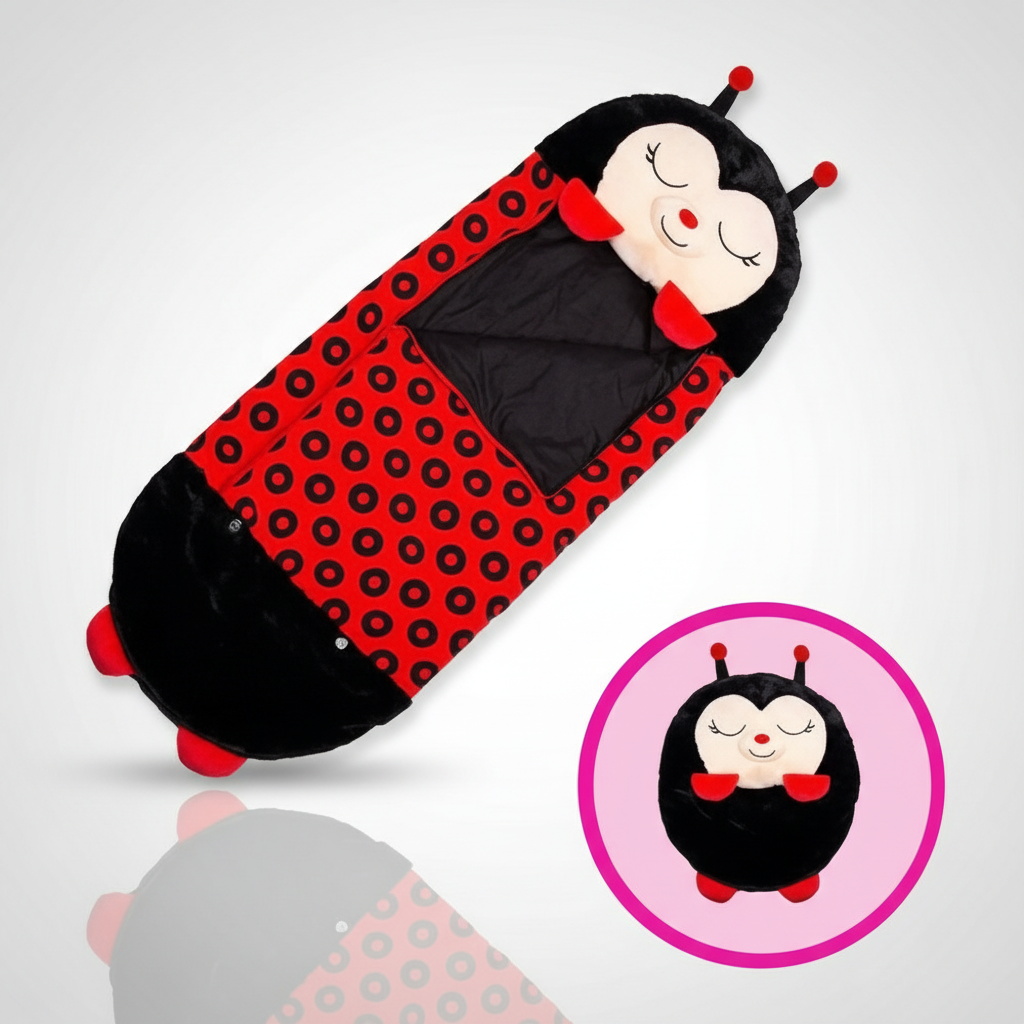 Animal Character Nap Mat for Kids – Converts to Pillow, Portable Travel Sleep Sack for Toddlers, Preschool & Home – Soft Critter Slumber Bag