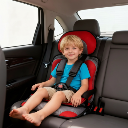 Collapsible Travel Booster Seat with 5-Point Harness for Kids 1-14 Years – Lightweight Car Safety Seat for Rideshares, Rentals & Family Trip