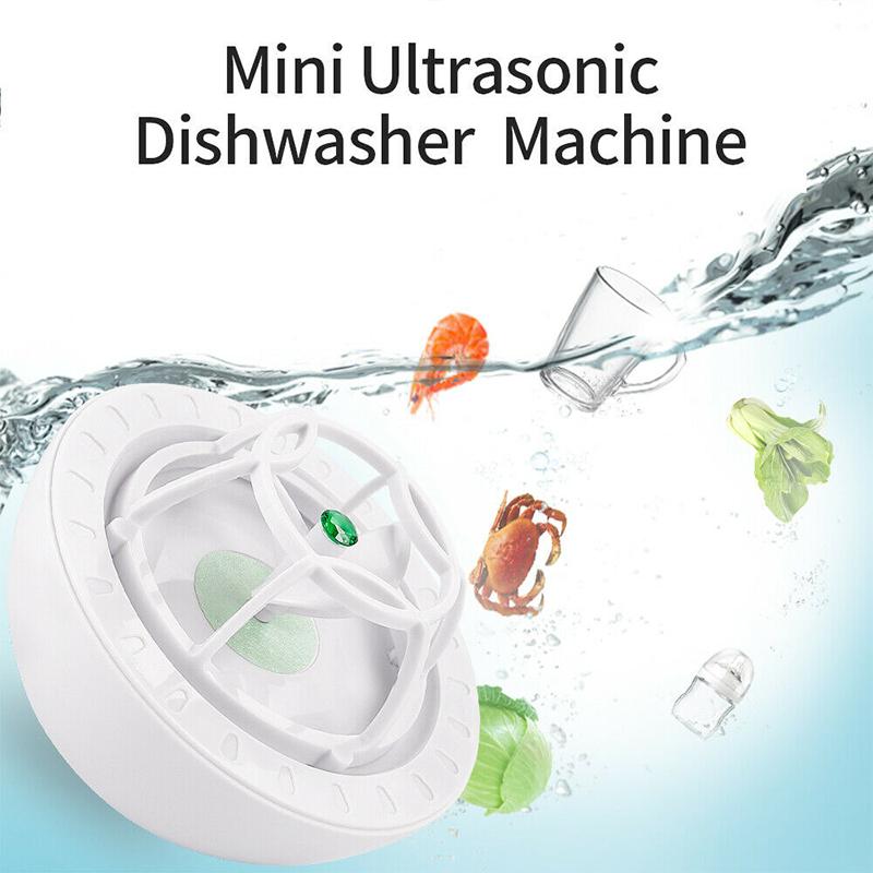 Compact USB-Powered Ultrasonic Cleaning Device for Dishes Glasses Jewelry & Produce 10W 5V Travel-Friendly Bowl Scrubber