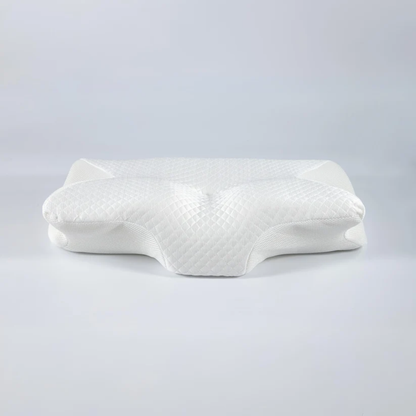 Contoured Memory Foam Sleep Pillow for Airway Support and Neck Alignment – Dual Height for Side and Back Sleepers, Breathable Mesh Cover