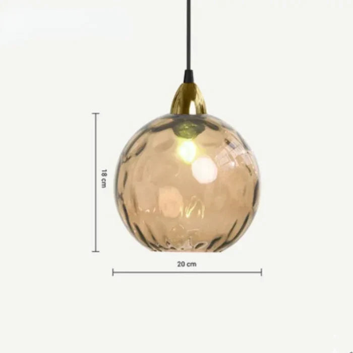 Glass Globe Pendant Light Fixture with Adjustable Cord for Dining Room Kitchen Island Bedroom