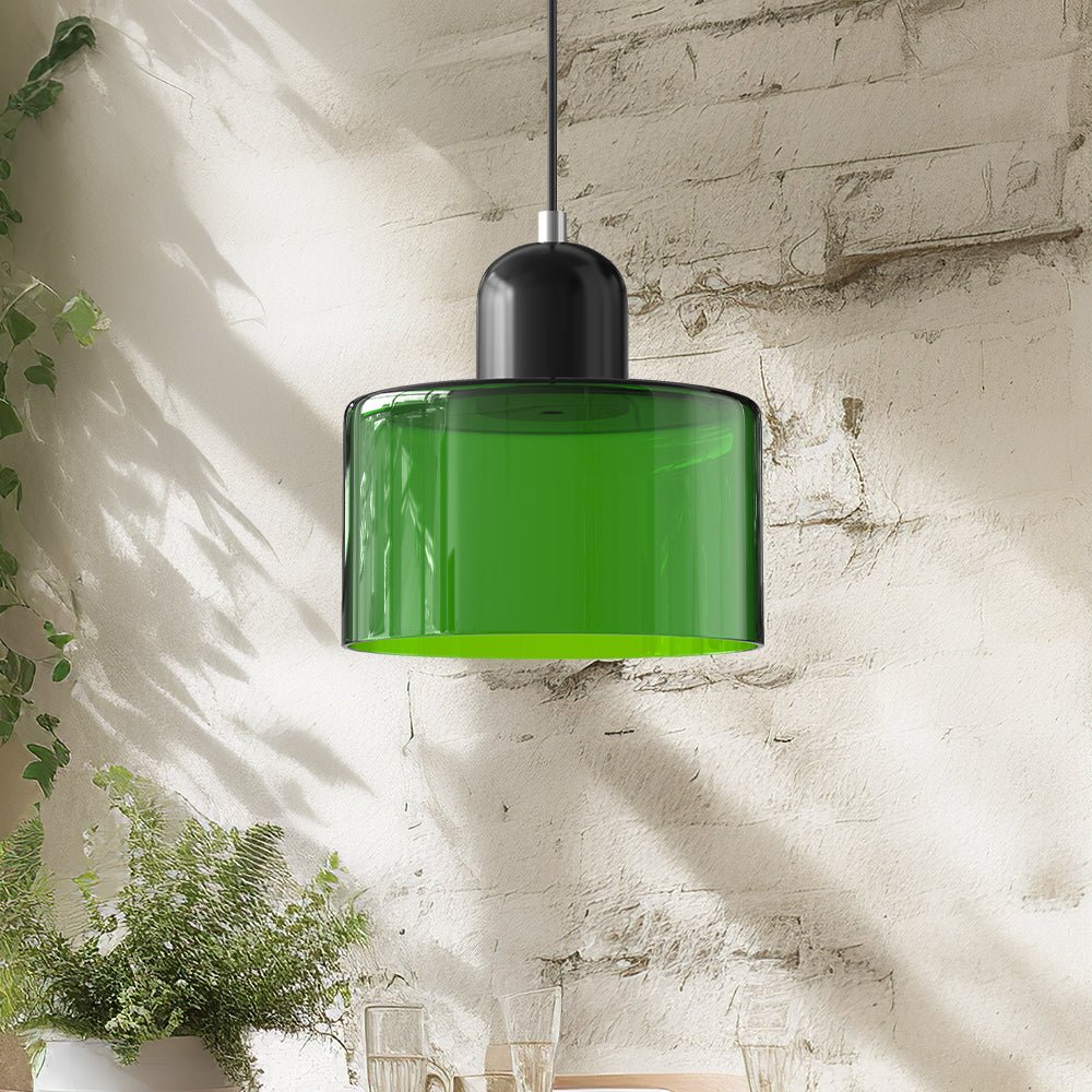 Glass Pendant Light Fixture with Adjustable Cord for Kitchen Island, Dining Room, and Living Room