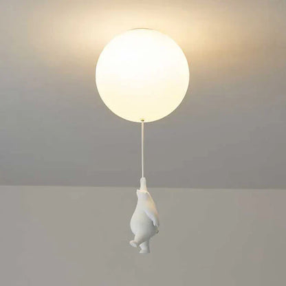 Kids Bear Balloon Ceiling Light Fixture - Whimsical Pendant Lamp for Nursery Bedroom Playroom