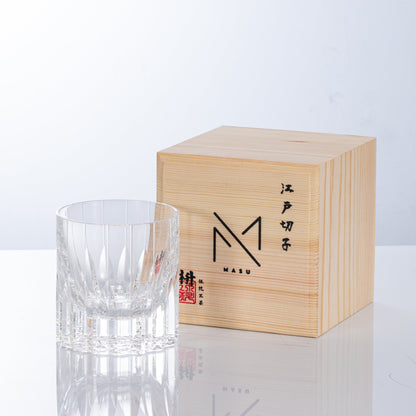 Hand-Cut Crystal Whisky Tumbler with Diamond Facets in Presentation Box for Bourbon, Scotch & Cocktails
