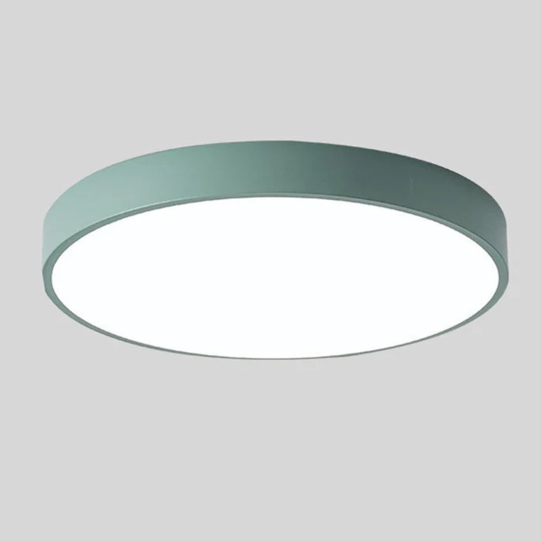Round Wood Ceiling Light Fixture | Modern Scandinavian LED Flush Mount for Bedroom Living Room Kitchen