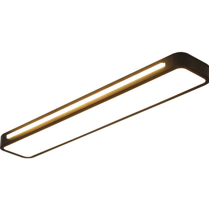 Low-Profile LED Flush Mount Ceiling Light 19 in Black White Acrylic for Bedroom Hallway Living Room Modern Hardwired Fixture