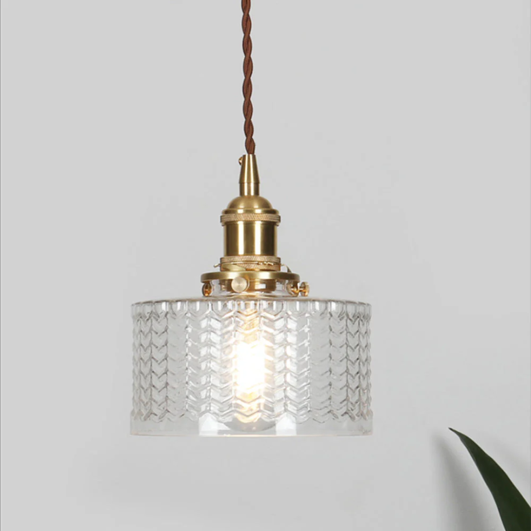 Adjustable Drop Ceiling Light with Textured Glass Shade E27 Socket for Kitchen Island Dining Room Counter Breakfast Bar Scandinavian Modern
