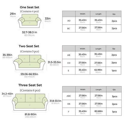 Plaid Cotton Furniture Protector Pad Set | Breathable Non-Slip Couch Cushion Cover for Sofa Seat Protection | Pet-Friendly Machine