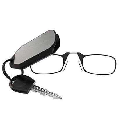 Compact Keychain Reading Glasses with Portable Folding Frame in Protective Case for Vision Magnification on the Go