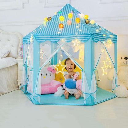 Kids Pop-Up Play Tent Castle Playhouse for Indoor Outdoor Pretend Play Girls Boys Garden Backyard Hideaway with Floor Mat 55 Inches