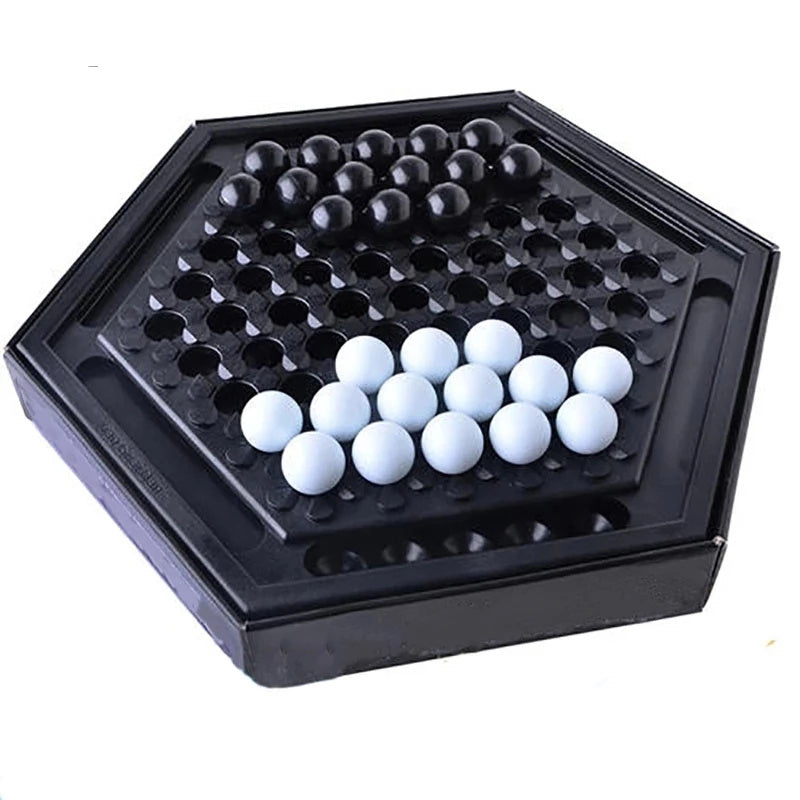 Two-Player Abstract Board Game with Marble Pieces for Family Strategy Fun