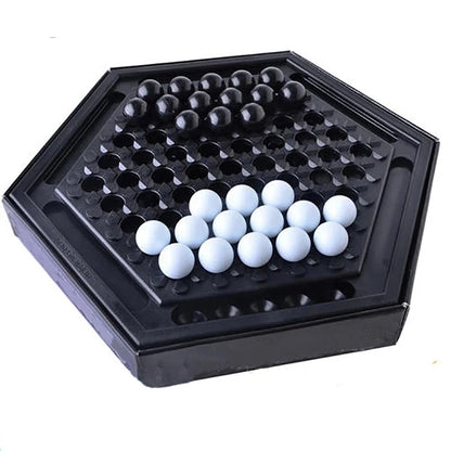 Two-Player Abstract Board Game with Marble Pieces for Family Strategy Fun