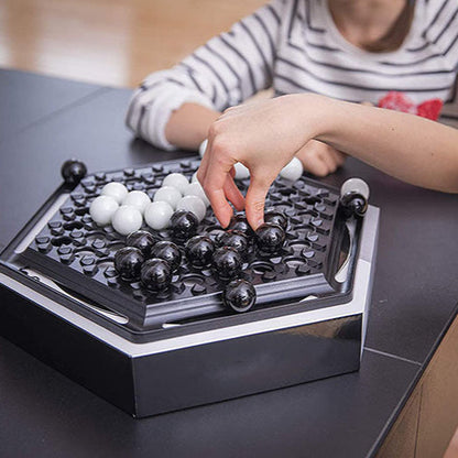 Two-Player Abstract Board Game with Marble Pieces for Family Strategy Fun