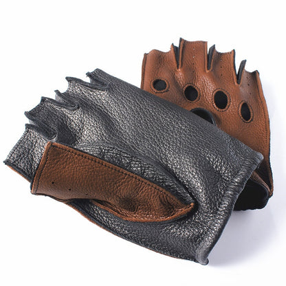 Premium Deerskin Leather Work Gloves for Men – Durable Waterproof Tactical Driving Gloves with Scratch Resistance for Outdoor Activities