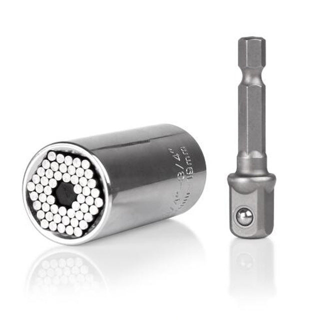 Multi-Purpose Adjustable Socket Grip Tool with Self-Conforming Pins for Nuts, Bolts & Fasteners in Any Size or Shape