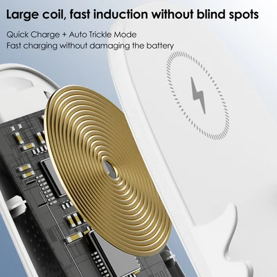15W Fast Wireless Charging Stand with Portrait & Landscape Support for iPhone & Android Smartphones | Desk Phone Holder & Charger
